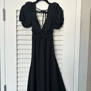 ASTR the Label Tie Back Puff Sleeve Midi Dress, Size S